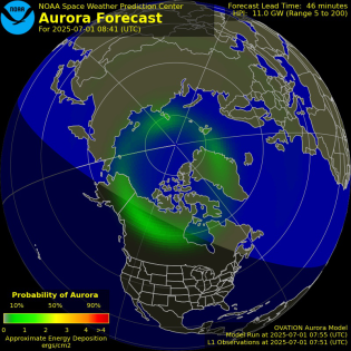 Current Northern hemispheric power input map